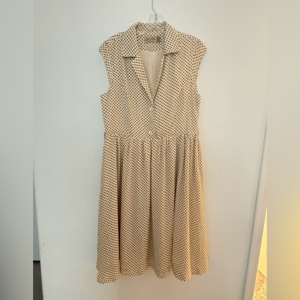 Lindy Bop Cream and Black Polka Dot Blouse
